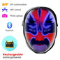 LED Mask Gesture Sensing RGB Full Color Variable Face DIY Photo Animated Editing Maske Halloween Gift For Party Rave