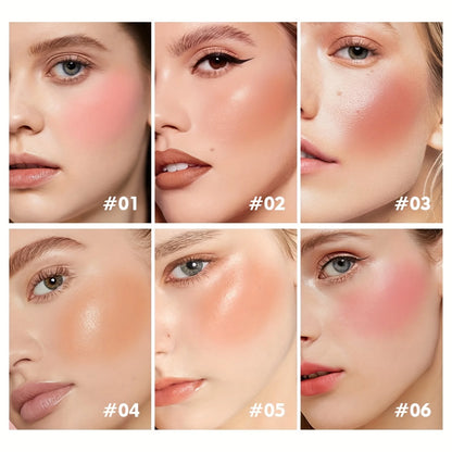 Waterproof Cream Blush Palette with Six Shades for All Skin Tones