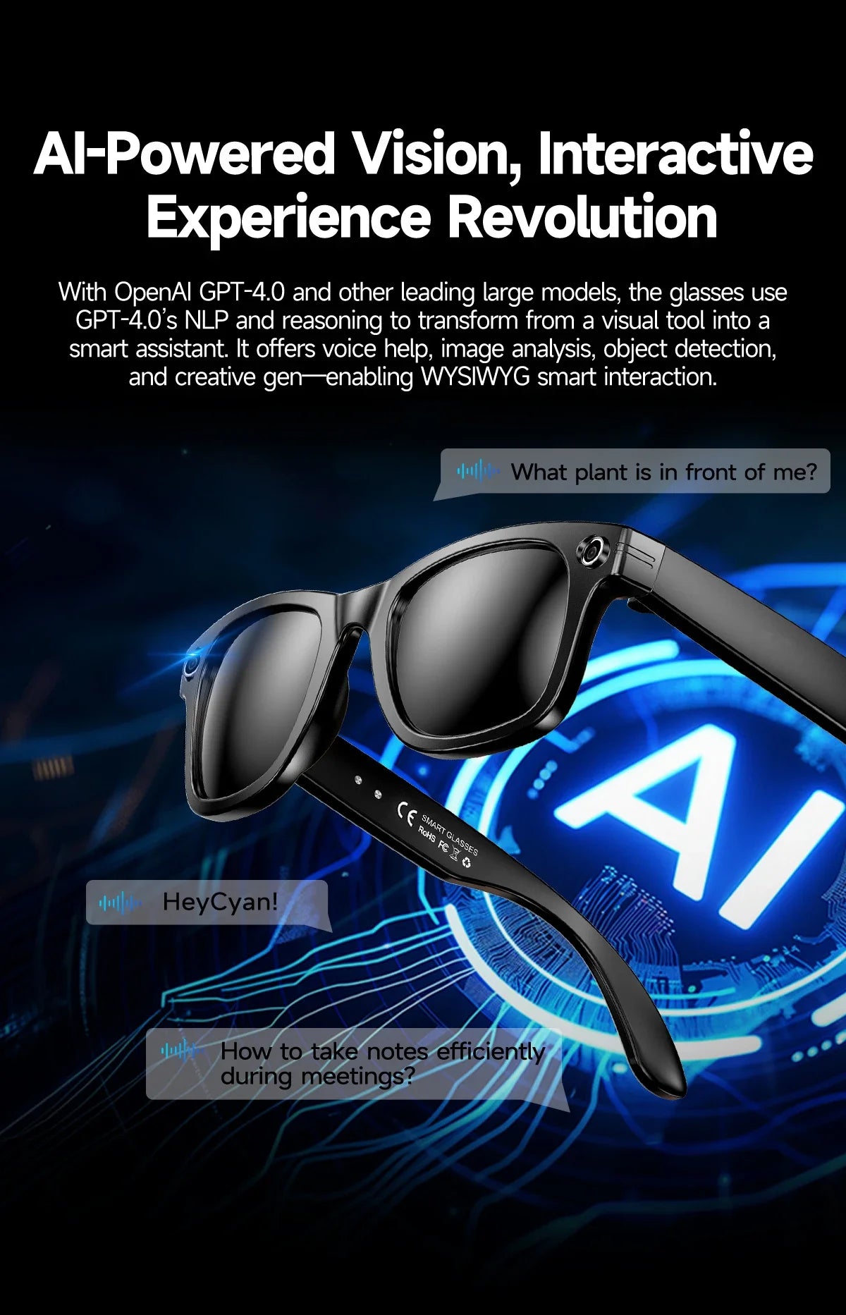 Titanium Frame AI Smart Glasses With 13MP Camera And Real Translation