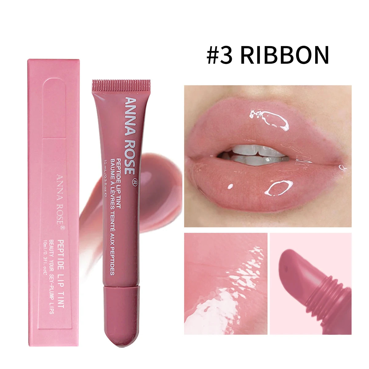 Lip gloss hydrating peptide lip glaze with moisturizing finish
