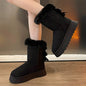 Weatherproof Slip-On Snow Boots for Women with Mid Calf Comfort
