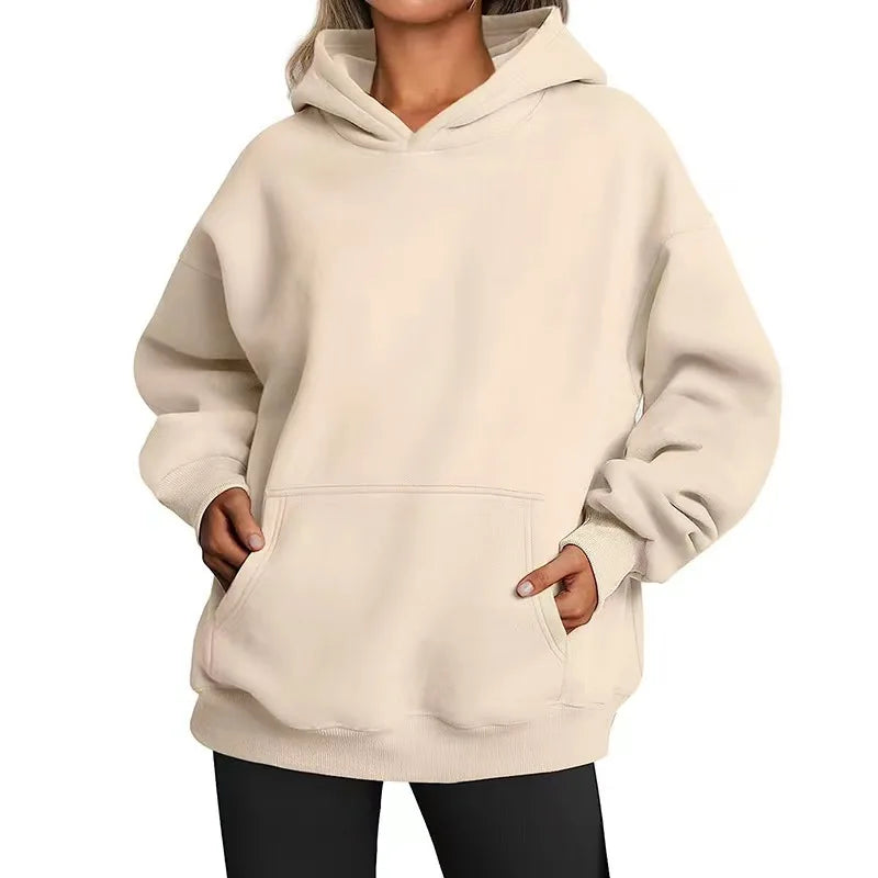 Women's Fleece Hoodie with Oversized Fit and Soft Touch Inner Lining Relaxed Silhouette
