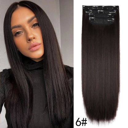 Synthetic Clip In Hair Extensions 11Color Synthetic Clip In Hair Extensions Long Wavy 4Pcs/Set Piece 11 Clip-In Hairpieces