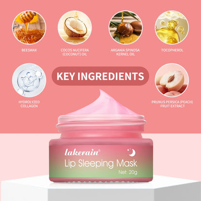 Lip Sleeping Mask Peach Moisturizing And Collagen Enhancing Restores Hydrates And Volumizes Dry And Chapped Lips Care Products