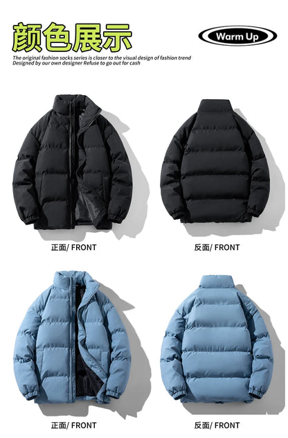 Autumn and Winter Puffer Jacket Men Vintage Warm High Neck Zipper Design Cotton-Padded Coat SINOBILLOW