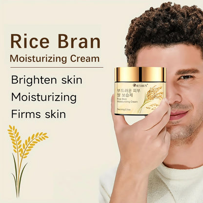 Korean Rice Extract Hydrating Facial Cream For Dry Sensitive Skin With 24 Hour Moisture Brightening