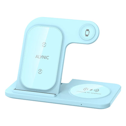 Foldable Wireless Dock for Smartphones and Earbuds 3-in-1