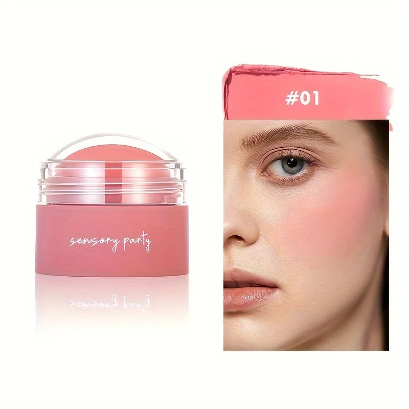 Waterproof Cream Blush Palette with Six Shades for All Skin Tones