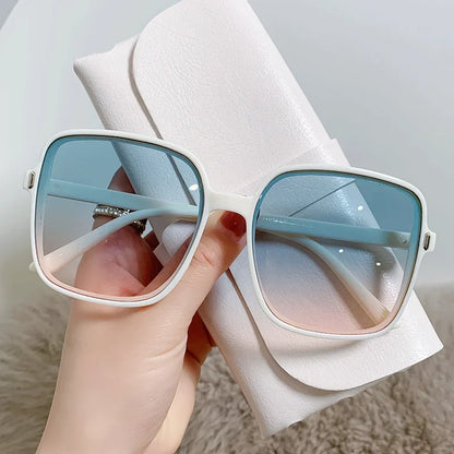 Oversized Sunglasses with Mirrored Gradient UV400 Lenses for Women