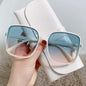 Oversized Sunglasses with Mirrored Gradient UV400 Lenses for Women