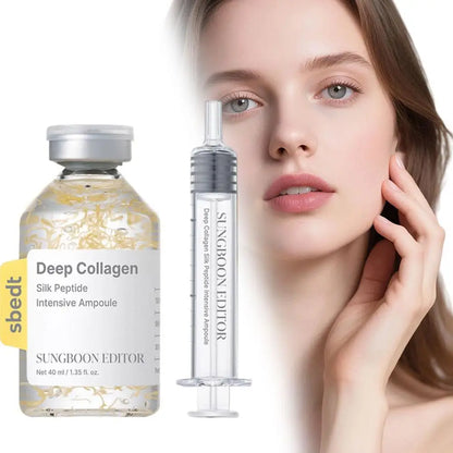 Korean Deep Collagen Skin Care Set Brightening With Silk Peptide Ampoule And Retinol Capsule For Moisturizing