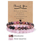 Beachwear Style Bracelet Set for Couples with Natural Amethyst Cat Eye Beads and Gift Card