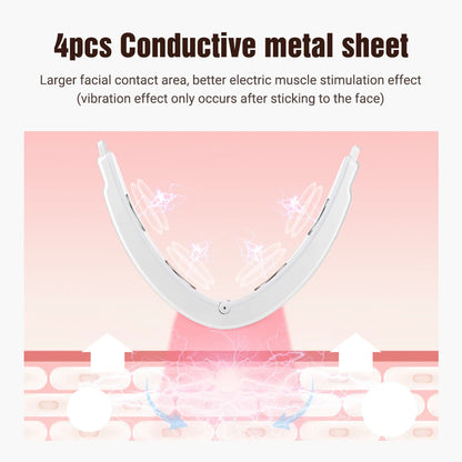 Jawline facial massager with EMS pulse vibration and heat