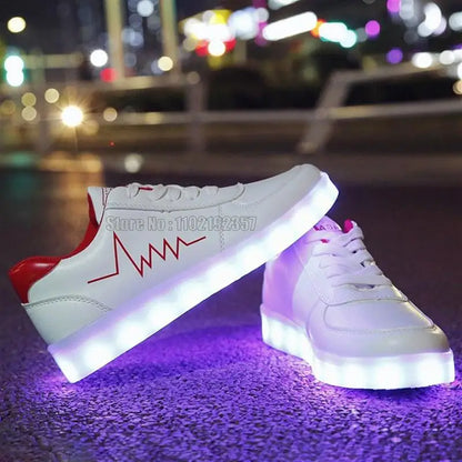 Designer Luminous Usb Charge Women Led Glowing Girls Sneakers Kids Light Up Shoes Led Slippers Shoes