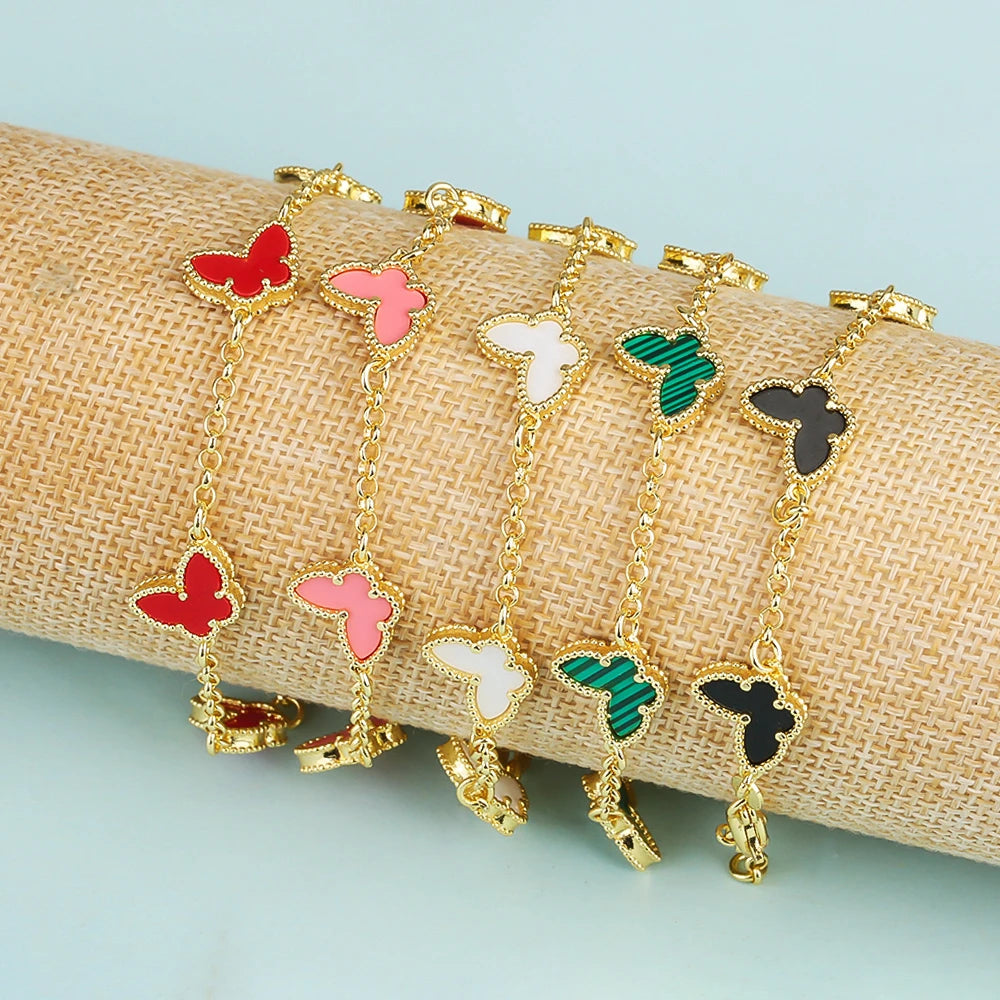 Silver Plated Rose Gold Clover Bracelet - Luxurious High Quality Jewelry for Women