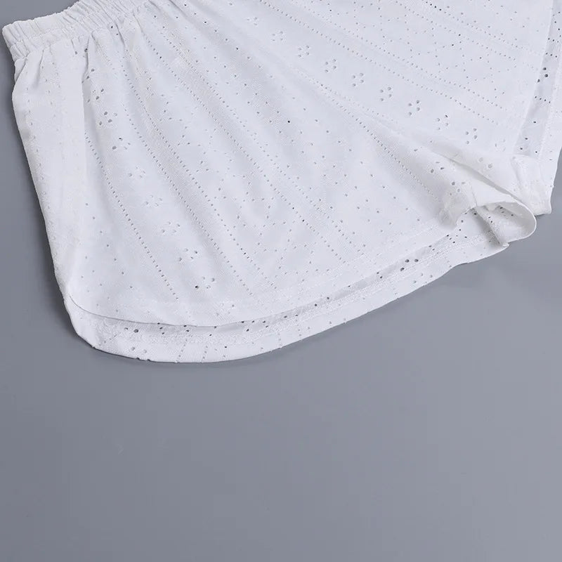Soft Two-Piece Pajama Set with Long Sleeve Top and Shorts for Women