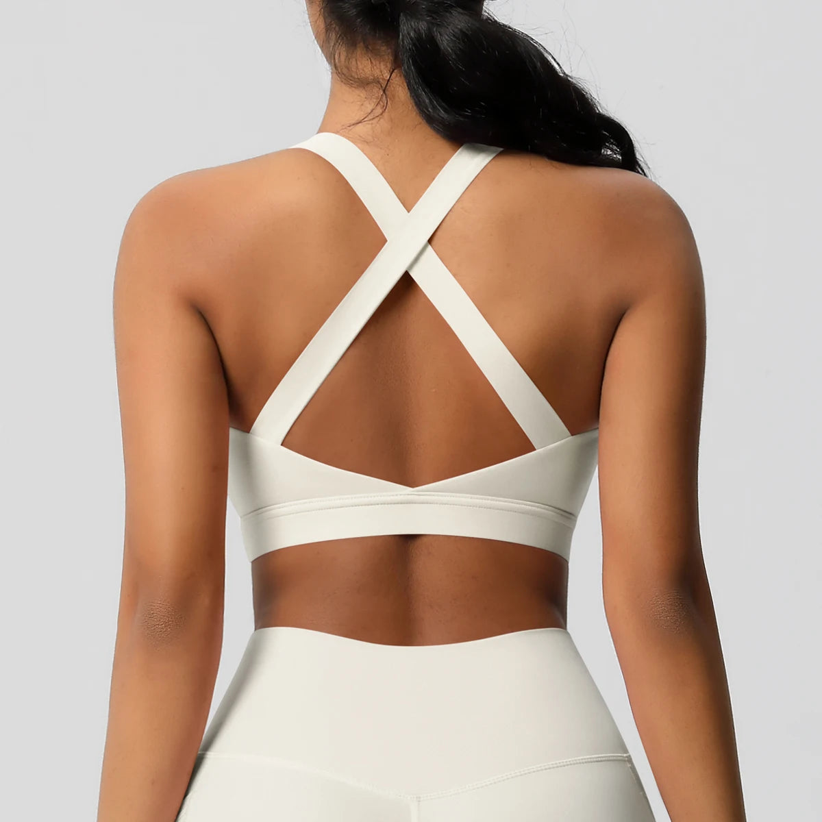 Women’s Yoga Bra Crop Top Nylon Elastane Supportive Sling Back