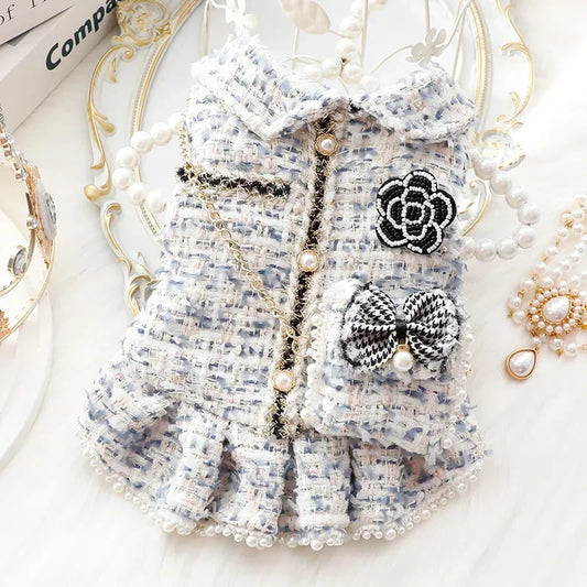 Winter Cotton Dog Dress Princess Style Soft Fit For Puppies