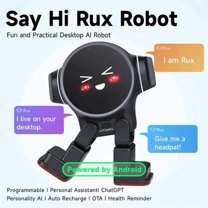RUX Advanced AI Robot - ChatGPT Bluetooth WiFi Touch Screen Smart Desktop Assistant