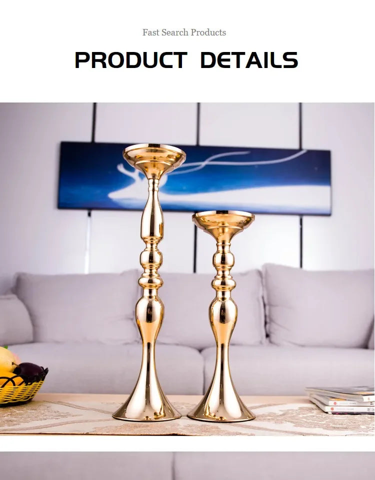 Gold Metal Candle Holder Lantern Centerpiece For Weddings At Home