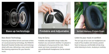 Wireless Over Ear Bluetooth Headphones With ANC And HD Mic
