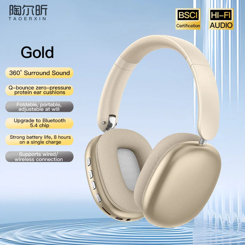 Bluetooth over-ear headphones with active noise cancellation