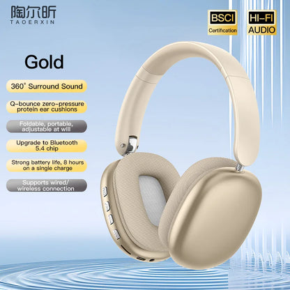 Bluetooth over-ear headphones with active noise cancellation