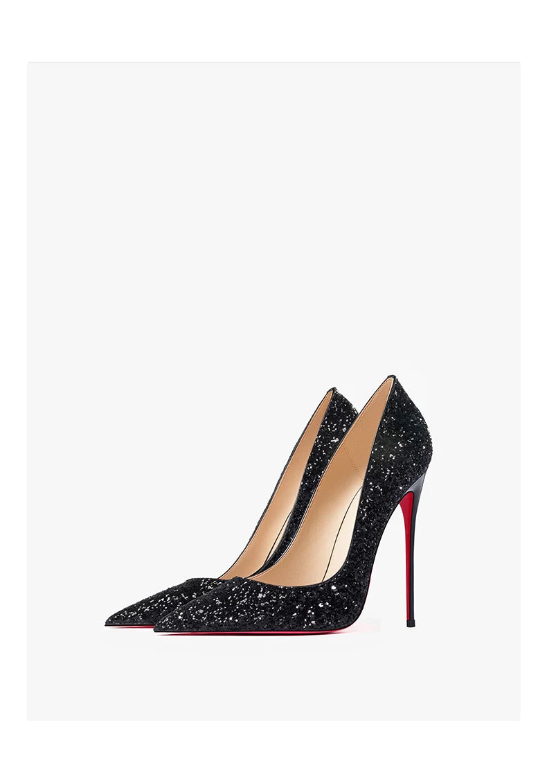 Couture Luxury Red Bottom Glitter Heels | Merch Gone Viral.
