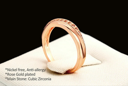 Engagement Wedding Rings For Women Promise Dainty Ring Fashion Jewellry Simple Rose Gold Color Zirconia Jewelry Female R314