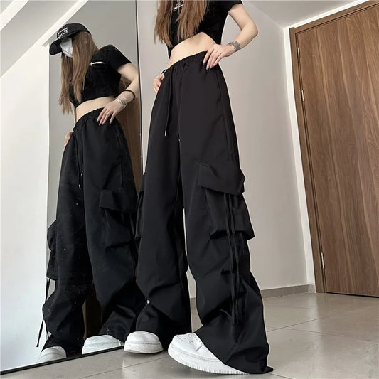 Baggy Cargo Pants with Elastic Waist and Ultra Spacious Large Pockets