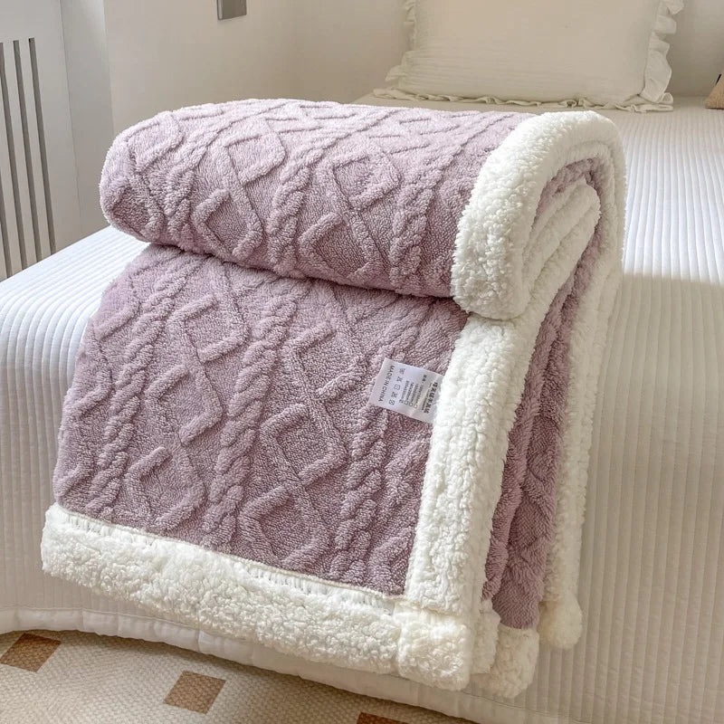 Ultra Blanket With Double Layer Milk Velvet And Lambswool Warmth