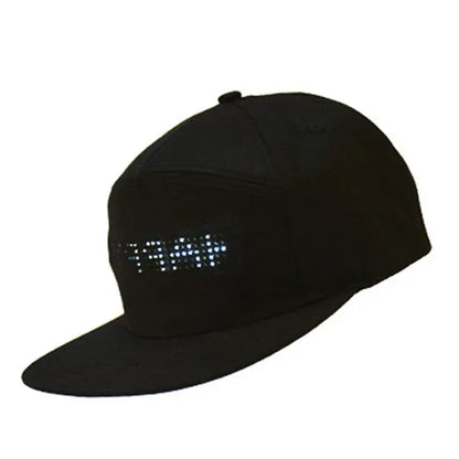 Led Luminous Advertising Hat DIY Custom Words Pixel Lighting Rechargeable Bluetooth APP Control Scrolling Message Flexible Cap