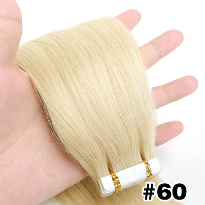 Straight Hair Extensions with Tape In Remy Hair Skin Weft