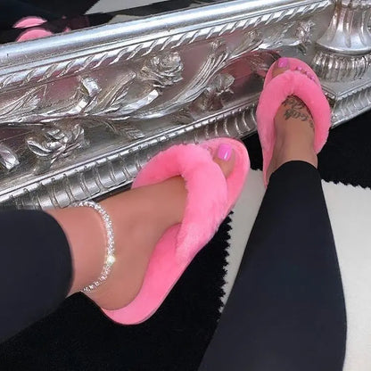 Luxe Studio Plush Faux Fur Slippers  | Merch Gone Viral.