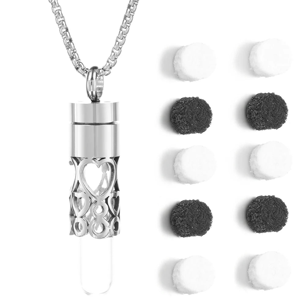 Women’s Diffuser Necklace Stainless Steel Bottle Oil Storage