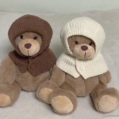 Dog Knitted Hat With Hooded Scarf Wool Cozy Winter Look