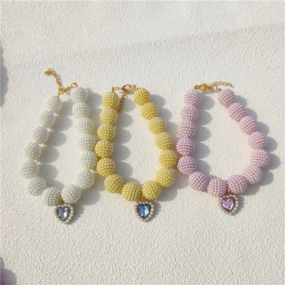 Hot Sale High-end Colorful Personalized Pearl Pet Collar Adjustable Neck Necklace for Puppy Cats Dogs Wedding Party Pet Supplies