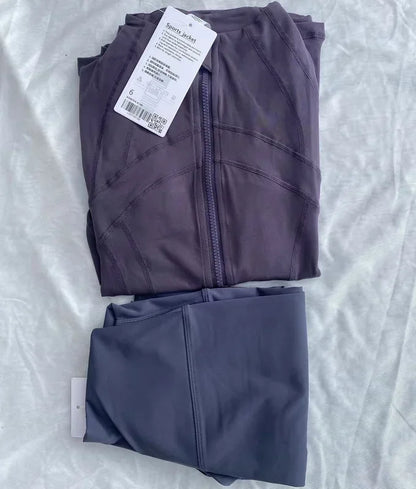Designer 2-piece yoga suit set | Leggings and Coat Sets Merch Gone Viral