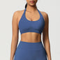 Women’s Seamless Halter Backless Push-Up Sports Bra Cotton-Poly For Gym Running