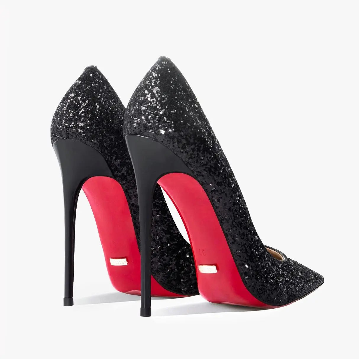 Couture Luxury Red Bottom Glitter Heels | Merch Gone Viral.