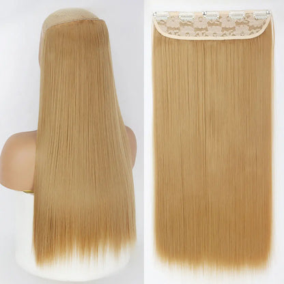 Heat-Resistant Clip-In Hair Extensions Five Clips for Dark Hair
