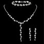 4 pieces of women's European and American fashion jewelry set, rhinestone necklace, bracelet, earrings, bride's wedding dress ac