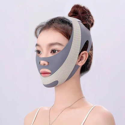 Breathable Elastic Sleep Mask With Adjustable Fit And V Line Shaping For Jawline Lifting And Tightening