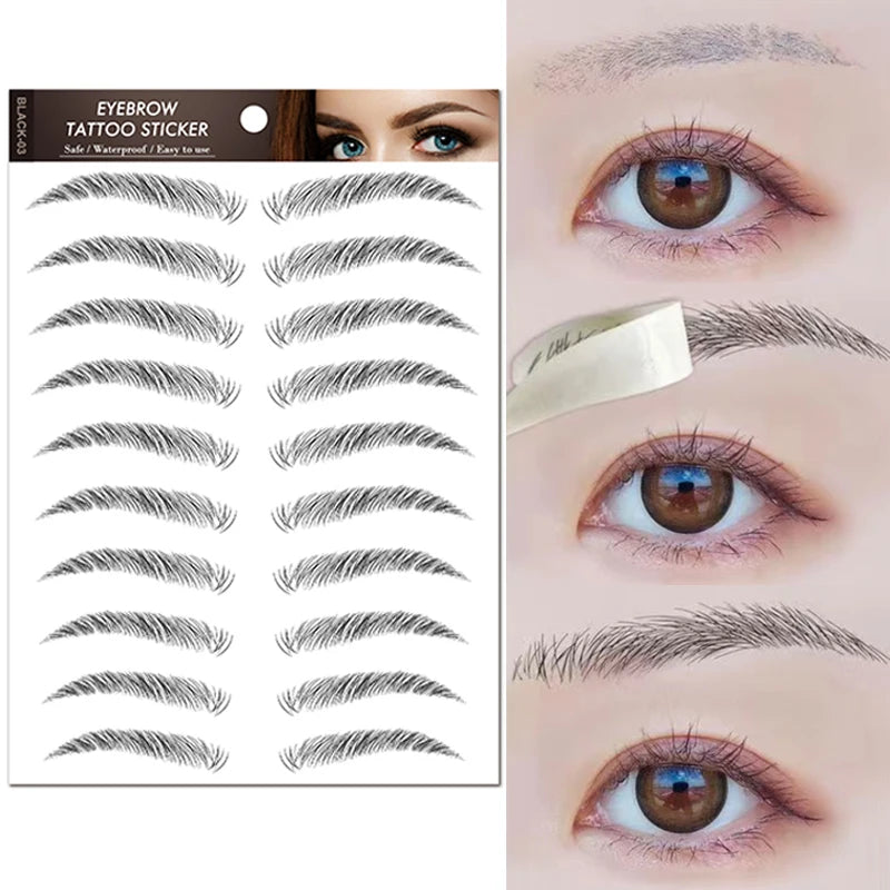 Women’s 6D Eyebrow Tattoos Stickers Waterproof Long Lasting Hair Like Brows