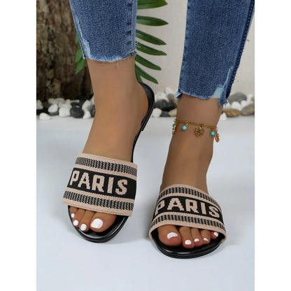 Water-Resistant Beach Slides With Cushioned Insole And Non-Slip Sole