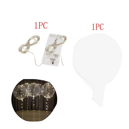 Transparent LED Balloons Set With Light Straps For Party Decor