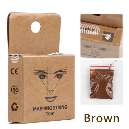 Women’s Eyebrow Tattoo Thread Marker with Cotton Ruler for Mapping Lines