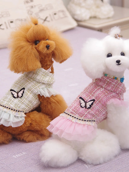 Plaid dog dress for dressed-up days