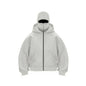 Unisex Hooded Jacket with Double Hood and Zipper Closure in Loose Fit for Spring and Autumn