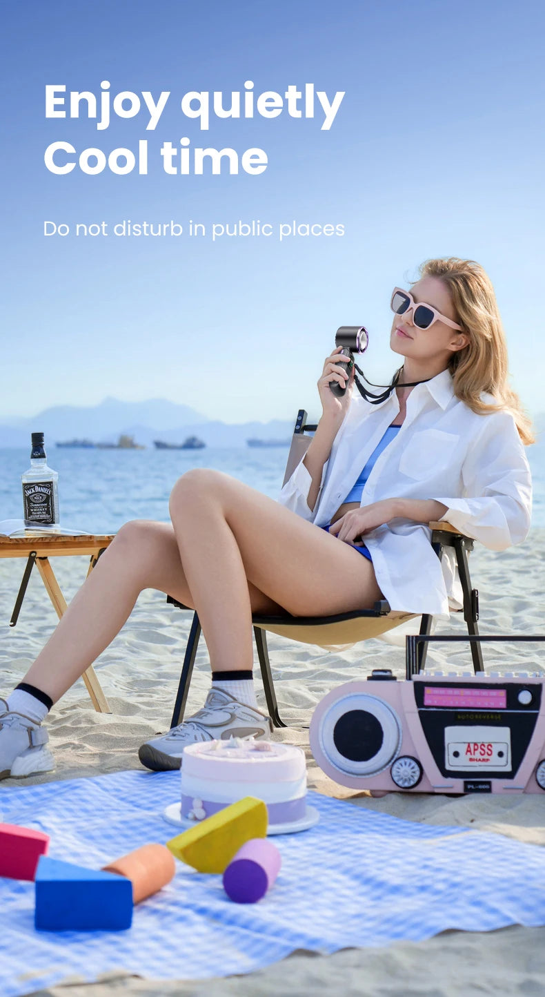 Portable Neck Fan 100 Speed Adjustable Mini Electric Outdoor Handheld